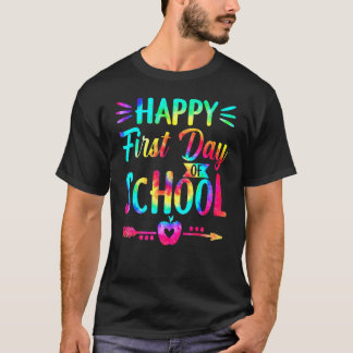 T-shirt Joyeux premier jour de l'école Tie Dye étudiants e
