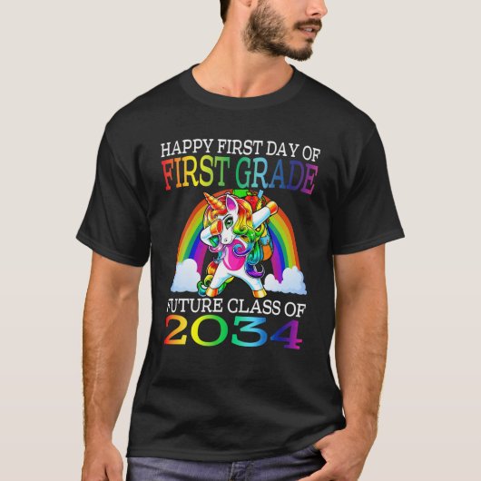 T-shirt Joyeux Premier Jour De Première Classe Future De P (Devant)