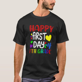T-shirt Joyeux Premier Jour De Septième Heureuse Rentrée S