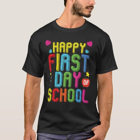 T-shirt Joyeux Premier Jour D'École (Devant)