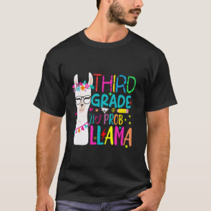 T-shirt Joyeux premier jour d'école 3e année No Prob-Llama