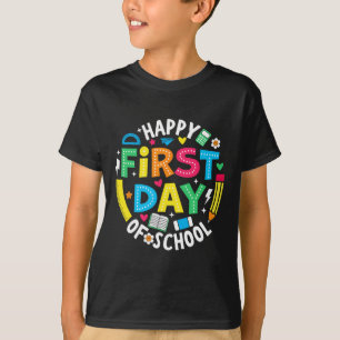 T-shirt Joyeux premier jour d'école crayon enseignant enfa