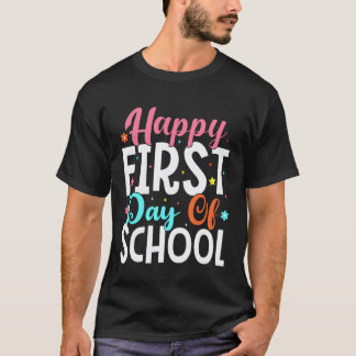 T-shirt Joyeux Premier Jour D'école Enfants Mignon Prof Re