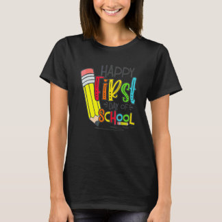 T-shirt Joyeux premier jour d'école enseignant et élève