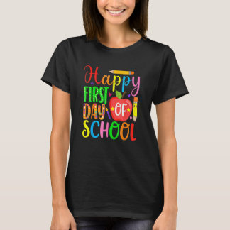 T-shirt Joyeux premier jour d'école enseignant et élève re