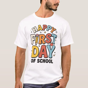 T-shirt Joyeux Premier Jour d'École Mignon Retour à l'Écol