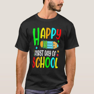T-shirt Joyeux premier jour d'école Professeur Retour à l'