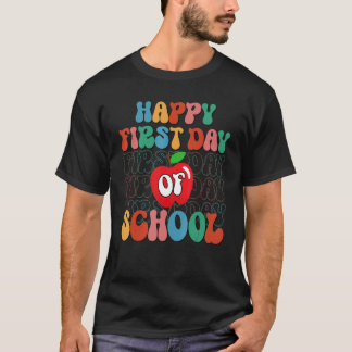 T-shirt Joyeux Premier Jour D'école Vintage Apple Retour À