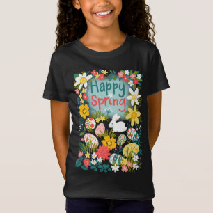 T-Shirt Joyeux printemps Pâques chasse aux oeufs champ de