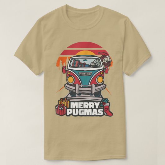 T-shirt Joyeux Pugmas 2022 Carlin de Noël Ugly Père Noël P (Design devant)