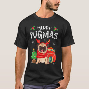 T-shirt Joyeux Pugmas Carlin Chien Noël Noël Noël Noël Noë