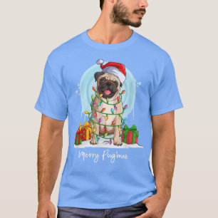 T-shirt Joyeux Pugmas, Chien Carlin, Arbre de Noël