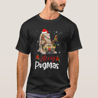 T-shirt Joyeux Pugmas mignon Carlin Xmas Pyjamas Amoureux