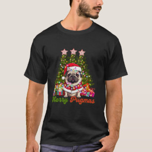 T-shirt Joyeux Pugmas Père Noël Carlin Amoureux des chiens