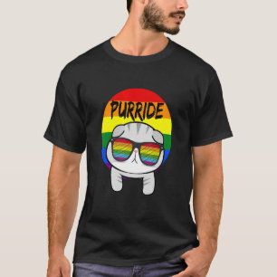 T-shirt Joyeux Purride Chat Lgbt Pride Sunglass Rainbow dr