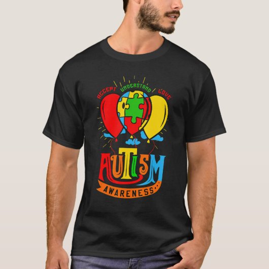 T-shirt Joyeux Puzzle de la vie Sensibilisation sur l'auti (Devant)