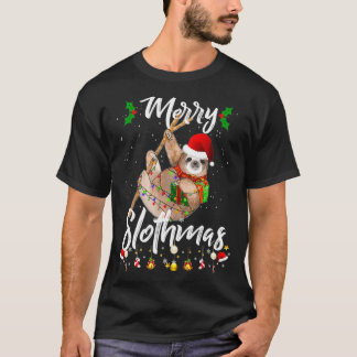 T-shirt Joyeux Pyjama de Noël Slothmas pour les amateurs d