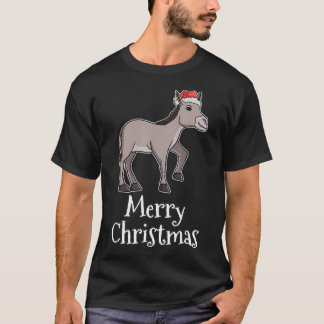 T-shirt Joyeux Pyjamas de Noël Donkey Santas Cadeau Casque