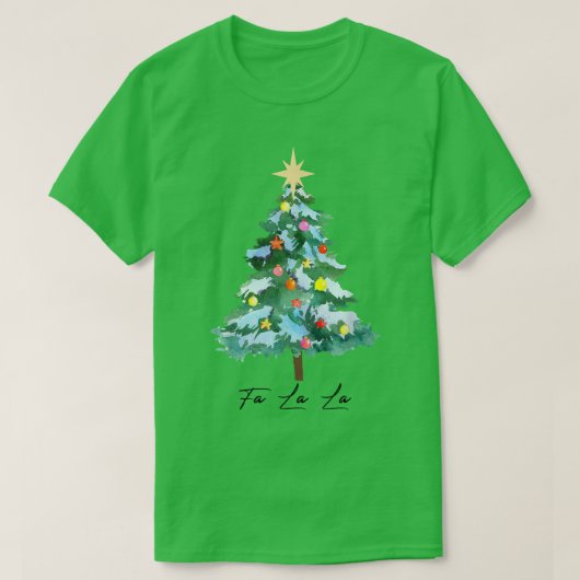 T-shirt Joyeux Pyjamas de Noël Fa La La Tree (Design devant)
