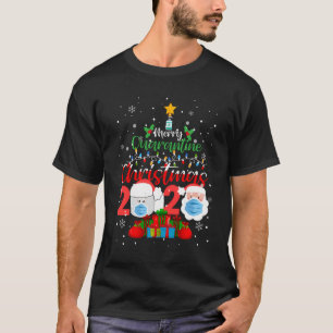 T-shirt Joyeux Quarantine Noël 2020 Pyjamas Famille Mat
