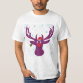 T-shirt Joyeux Reindeer Holidays Value T-Shirt, Blanc (Devant)