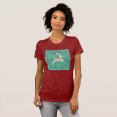 T-shirt Joyeux renne de Teal de vacances (Devant entier)