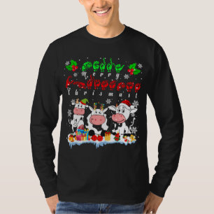 T-shirt Joyeux rennes de Noël Père Noël ELF Cow Farmer ASL