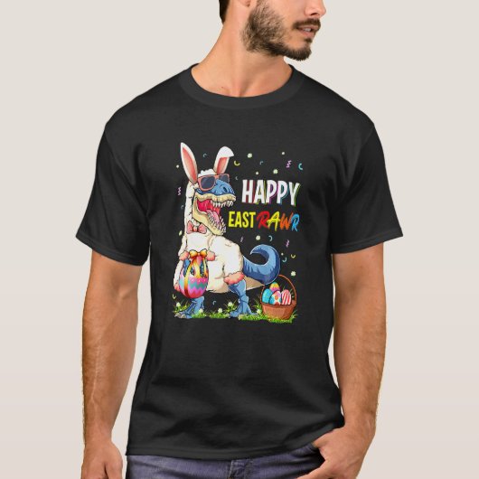 T-shirt Joyeux Rex Dinosaure Easter Bunny Egg Costu (Devant)