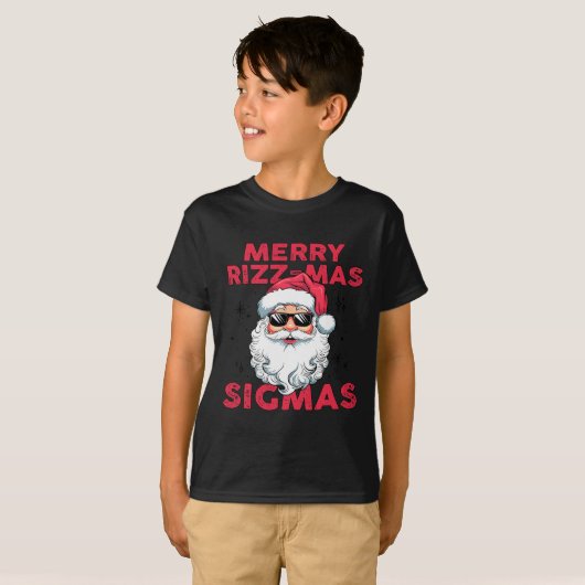 T-shirt Joyeux Rizz Mas Sigmas Funny Père Noël (Devant entier)