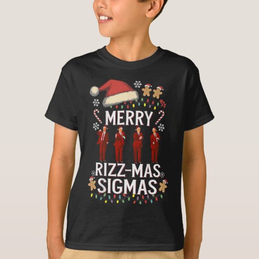T-shirt Joyeux Rizz Mas Sigmas Gen Alpha Trump Noël Pj (Devant)