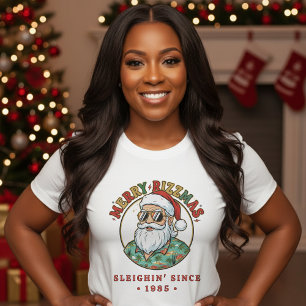 T-shirt Joyeux Rizzmas au Père Noël en Lunettes de Soleil
