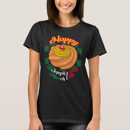 T-shirt Joyeux Saint Joseph's Day 19 mars Zeppole Christ (Devant)