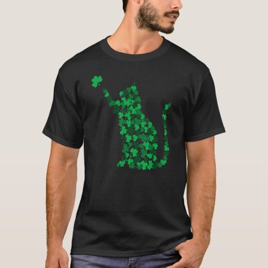 T-shirt Joyeux Saint-Patrick Chat Trèfle (Devant)