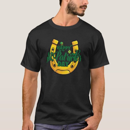 T-shirt Joyeux Saint-Patrick Cheval Fers à Cheval C (Devant)