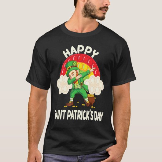 T-shirt Joyeux Saint Patrick Day Leprechaun Pop It Dabbing (Devant)