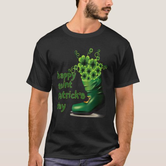 T-shirt Joyeux Saint Patrick S Day Boots Shamrock irlandai (Devant)