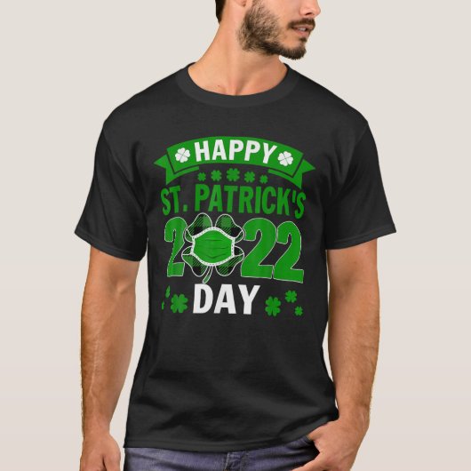 T-shirt Joyeux Saint Patrick's Day 2022 visage Shamrock ir (Devant)