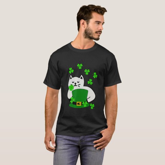 T-shirt Joyeux Saint Patrick's Day Kitten Chat attrape Luc (Devant entier)