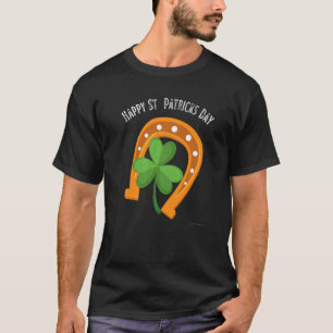T-shirt Joyeux Saint-Patricks Day Vert Clover Horse Chauss