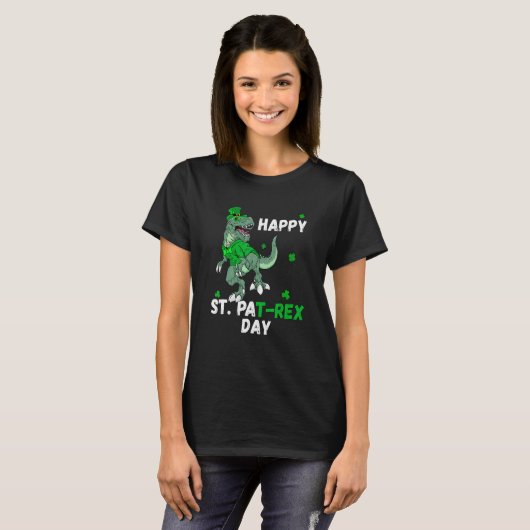 T-shirt Joyeux Saint Patricks Pat Rex Day T Rex Dinosaur K (Devant entier)