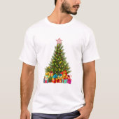 T-shirt Joyeux sapin de Noël avec Star Presents (Devant)