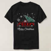 T-shirt Joyeux sapin de Noël Buffalo Chariot rouge plaqué (Design devant)