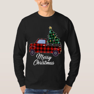 T-shirt Joyeux sapin de Noël Buffalo Chariot rouge plaqué