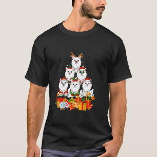 T-shirt Joyeux sapin de Noël japonais Spitz Lights Chien X