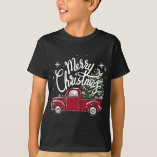 T-shirt Joyeux sapin de Noël sur Red Truck Car Cos