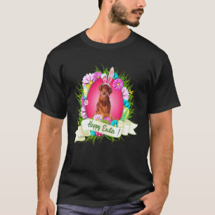 T-shirt Joyeux Setter Irlandais de Pâques portant des oeuf
