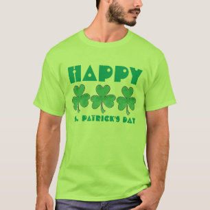 T-shirt Joyeux Shamrock de la Saint Patrick Jour Vert Clov