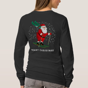 T-shirt Joyeux Ski de Noël Père Noël Hiver Personnalisé