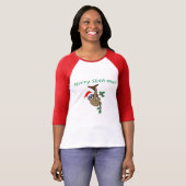 T-shirt Joyeux Slothmas 3/4 pièce en t de raglan de (Devant entier)
