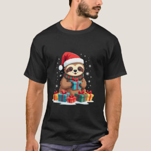 T-shirt Joyeux Slothmas joli sloth de Noël chapeau de Sant